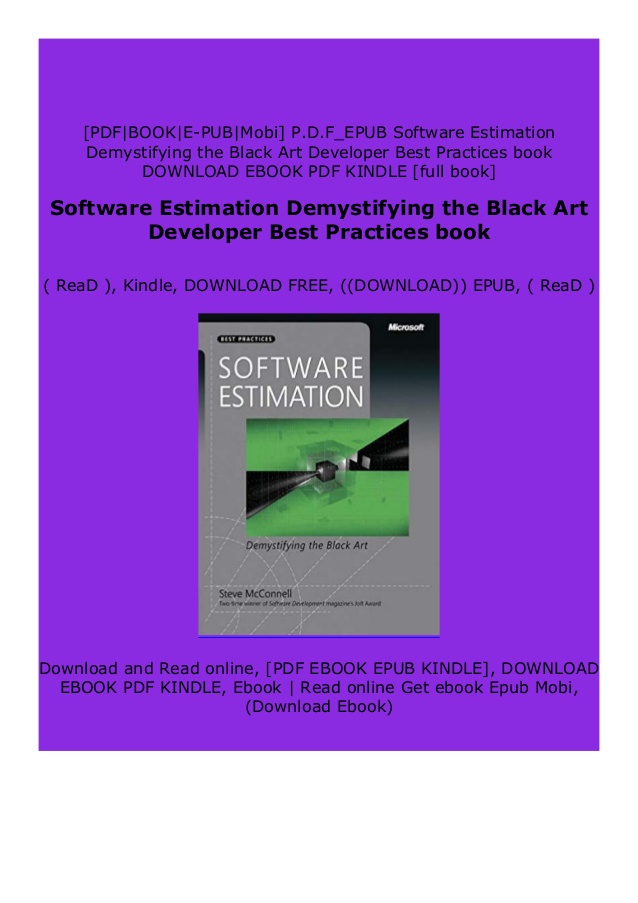 Software estimation demystifying black art ebook online